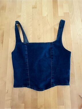 Denim corset crop top Forever 21 Medium